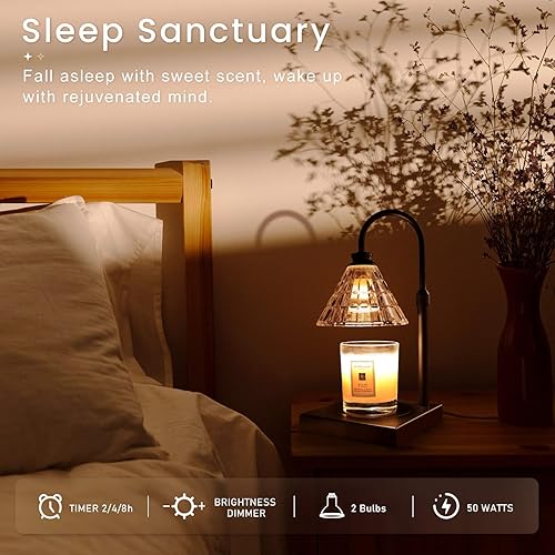 Miniatura 6 de Lámpara calentadora de velas con regulador, temporizador de 2H4H8H, compatible con vela Yankee Candle en tarro grande, regalo de decoración del