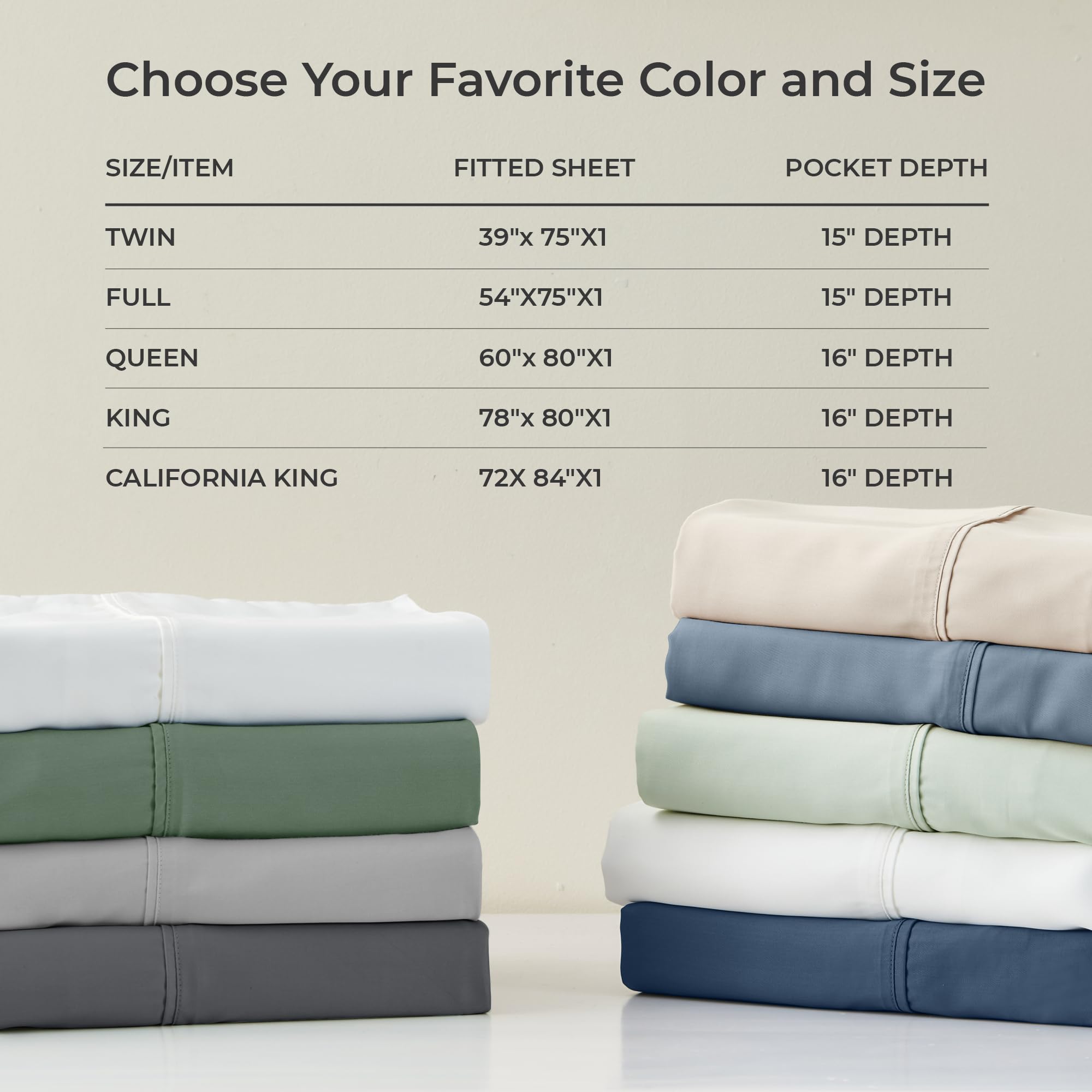 GOKOTTA Spannbettlaken für Queensize-Betten, 100 % Viskose aus Bambus, ultraweich, kühlend und atmungsaktiv, Bettlaken mit 4 elastischen Eckbändern, kein Rutschen, kein Pilling, 40,6 cm tiefe Tasche
