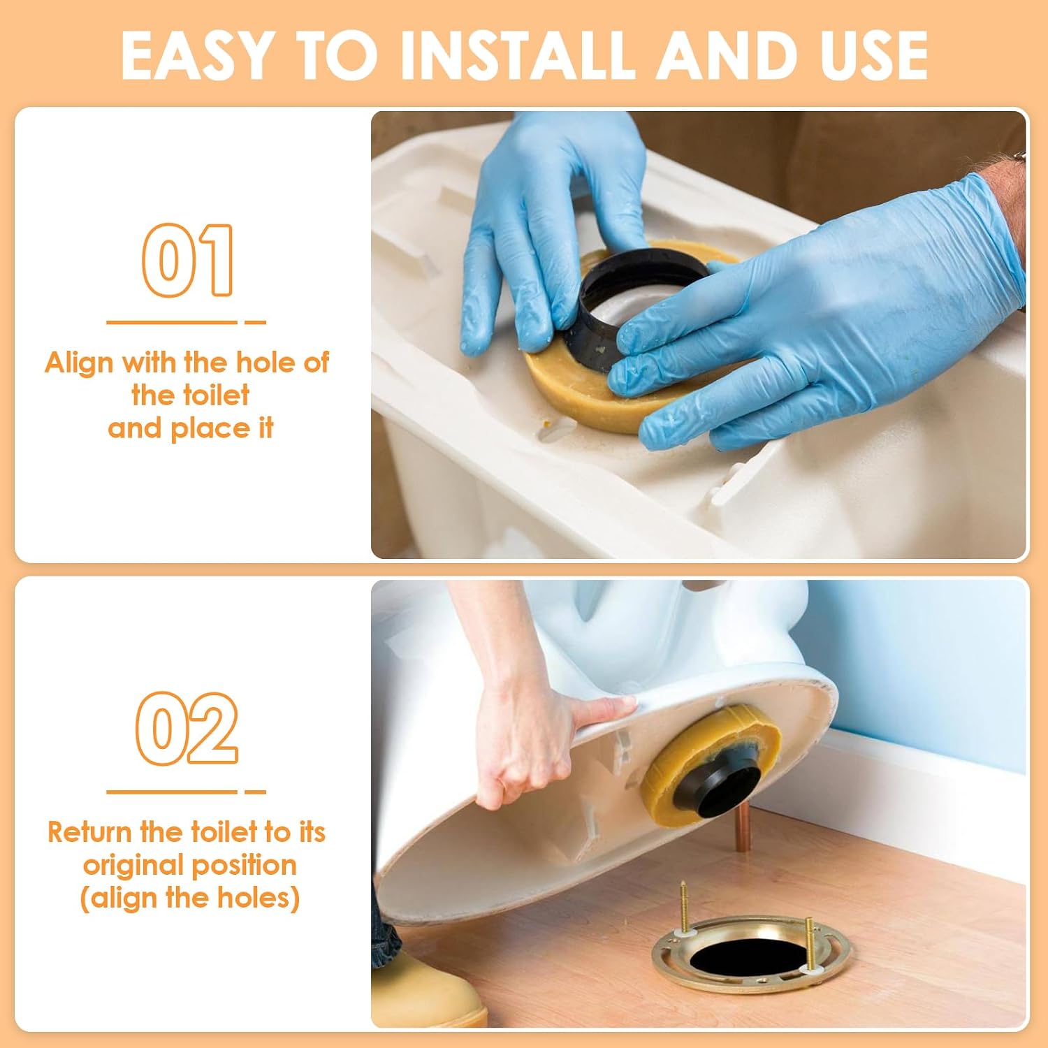 16 Pack Toilet Wax Ring, 1" Extra Thick Seal for 3" & 4" Lines | Heavy Duty Watertight & Odor-Proof Gasket, Universal Fit For Residential & Commercial Toilets, Extra Thick Design