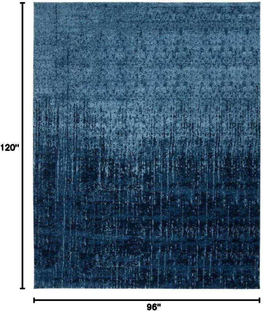 SAFAVIEH Area Rug 8x10 - Retro Collection - Large - Light Blue & Blue, Modern Abstract Design, Non-Shedding & Easy Cleaning, Ideal for Living Room, Bedroom, Office, Dining Space (RET2770-6065)