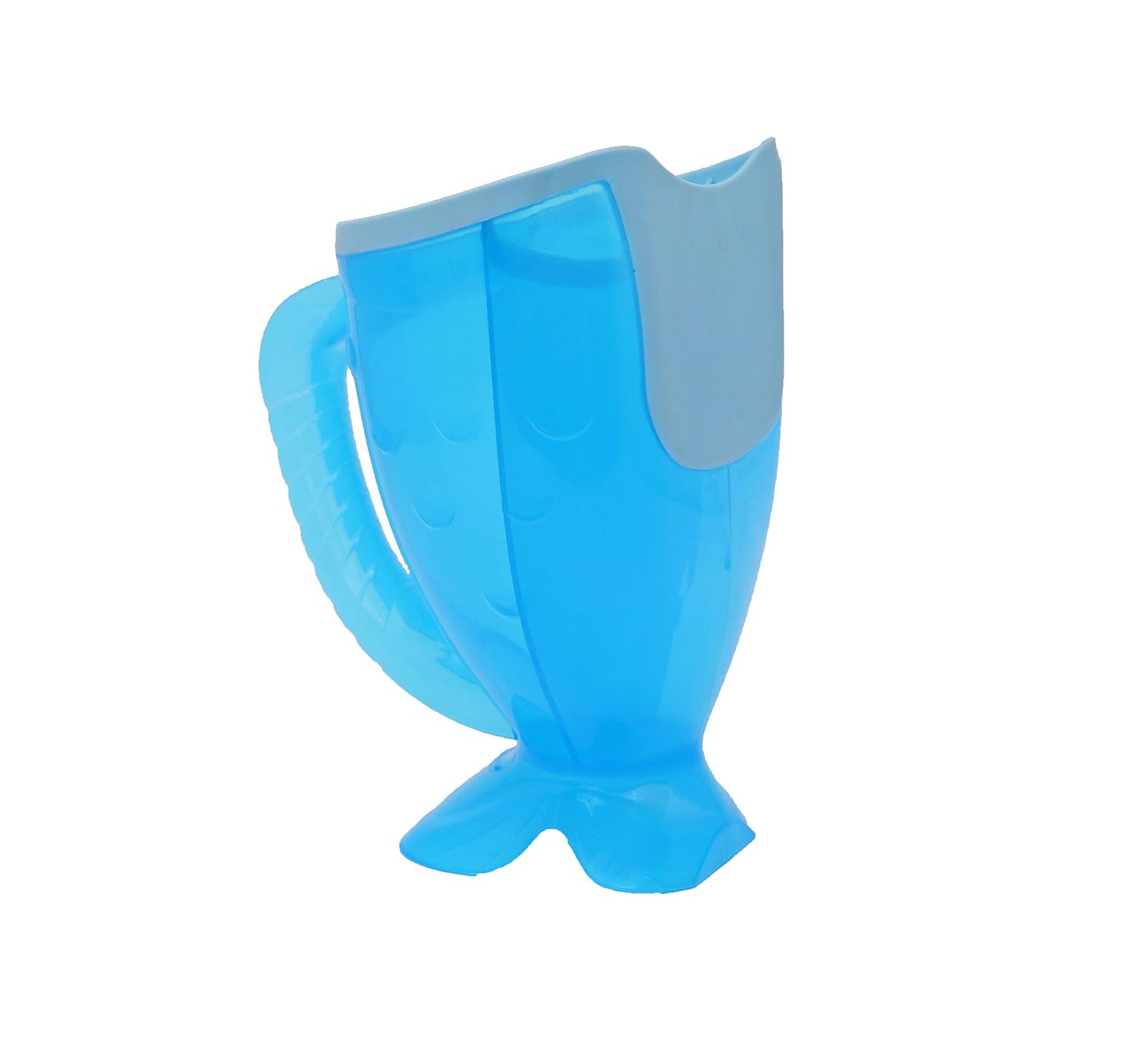 S.C. Products Fish Shampoo Kids Rinse Cup | Tear-Free Baby Rinser Cup and Bath Pail for Kids - Durable, BPA-Free, Safe, and Ergonomic Design for Hassle-Free Bathing | Blue