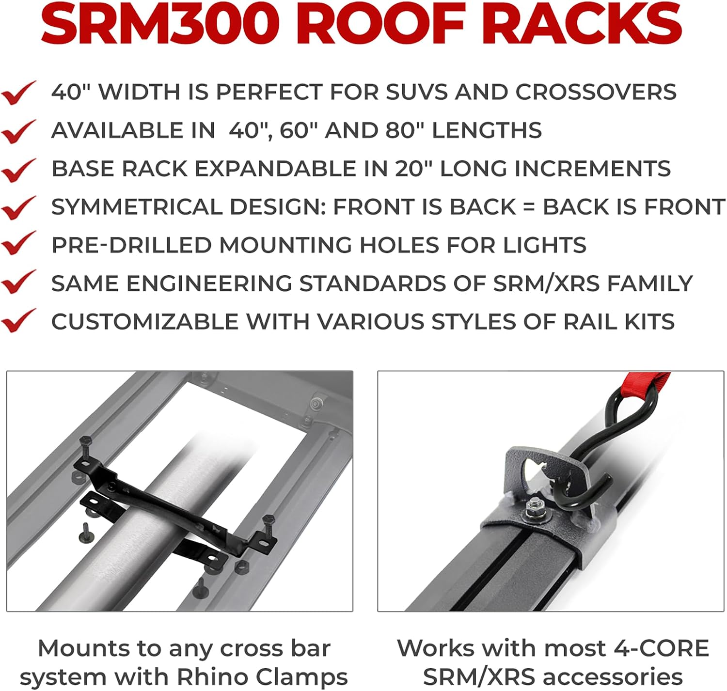 Go Rhino - 5933041T - Go Rhino 5933041T - SRM300 - Hot Rod Rail Kit for 40" Long Rack - Textured Black image 2