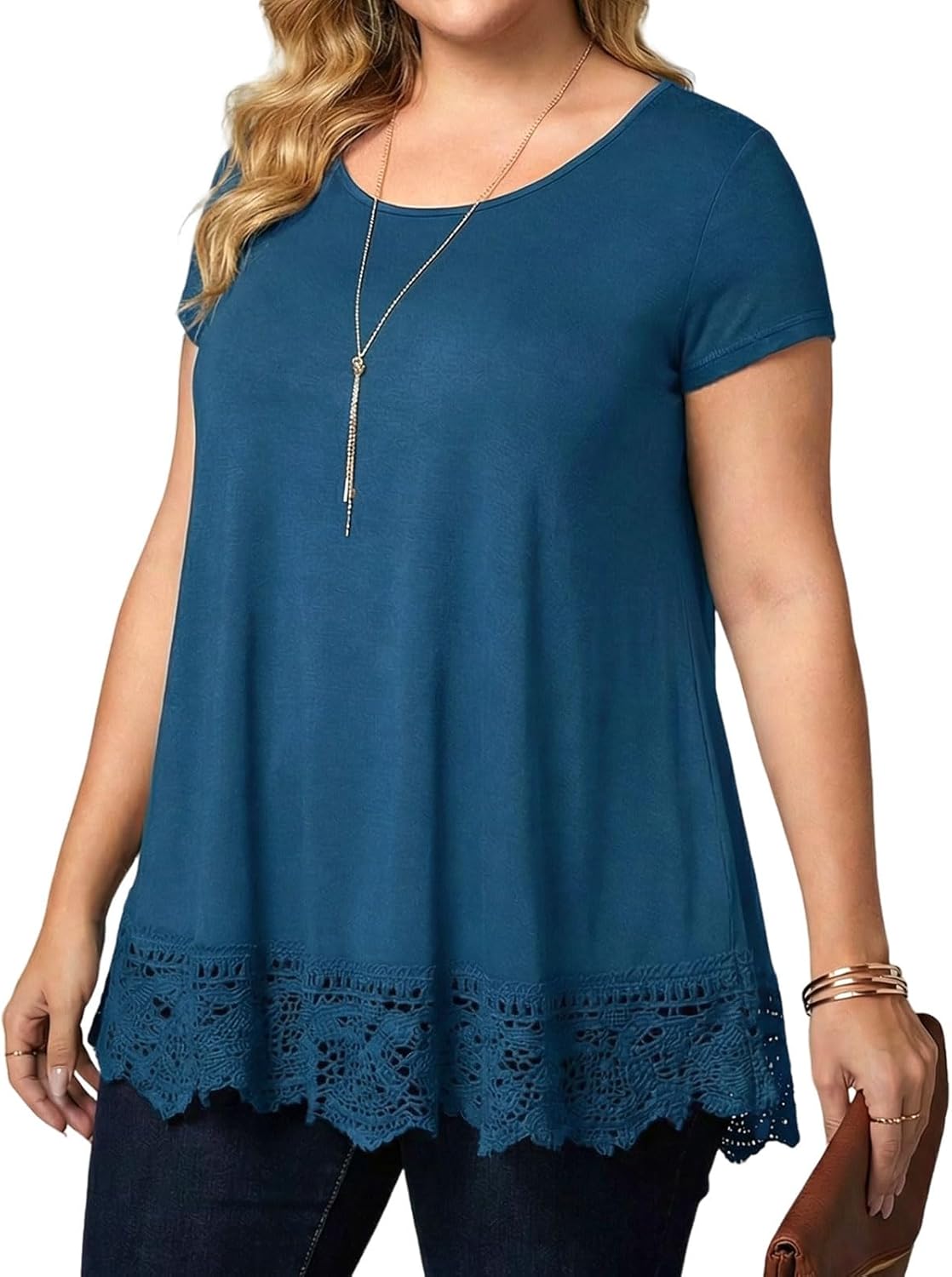 チュニック レディース 秋 冬 秋冬 ブラウス 白 黒 半袖 シャツ トップス チュニックシャツ ゆったり レース 花柄レース 切替  チュニックブラウス ホワイト ブラック 大人 ブラウスシャツ 体型カバー オフィス 20代 30代 40代 ママ 母 OL | セレクトショップsoul プラスサイズ 半袖 ブラウス チュニック トップス レース Aライン Oネック スイングシャツ レディース, S00 ネイビーブルー