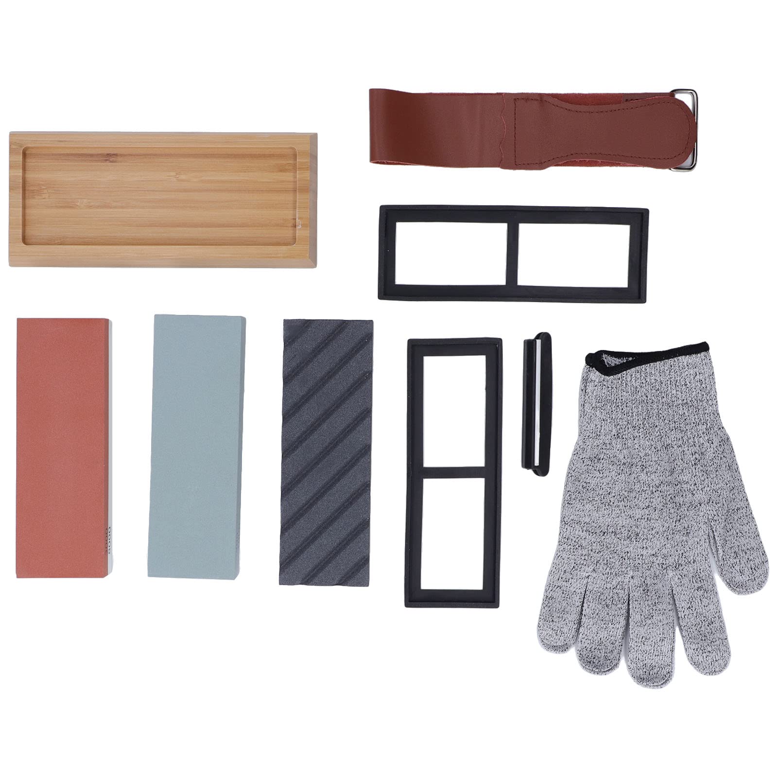 Kit Pietra per Affilare Coltelli Professionale Grana 400/1000 e 3000/8000 per Chef Casalinghi e Appassionati di Cucina Set Base in bambù con