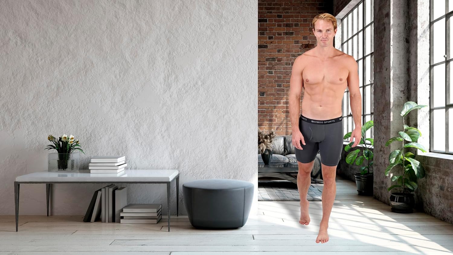 Mens 6 in Boxer Briefs 4 pack, Anti Chafing, Breathable, Non-Binding, Super Soft & Comfortable Moisture Wicking - Image 5