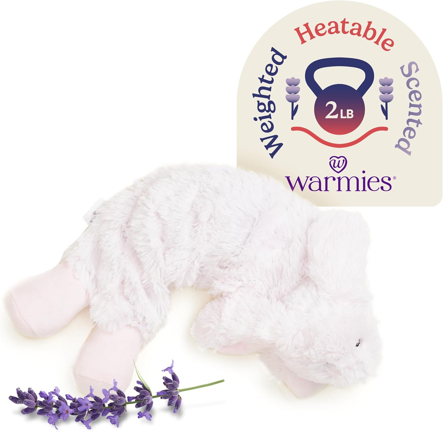 warmies Microwavable Neck & Shoulder Wrap – Heating & Cooling Plush Pad for Calming Relaxation – Weighted & Heated Neck Warmer with Scented Lavender – Microwave Heat Pad for Aches & Pain – Bunny