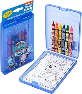 Crayola Paw Patrol Coloring Kit, Travel Activity, Gift for Kids, Ages 3, 4, 5, 6 includes (1) Plastic storage case, (6) Washable Crayons, (40) Coloring/Activity pages