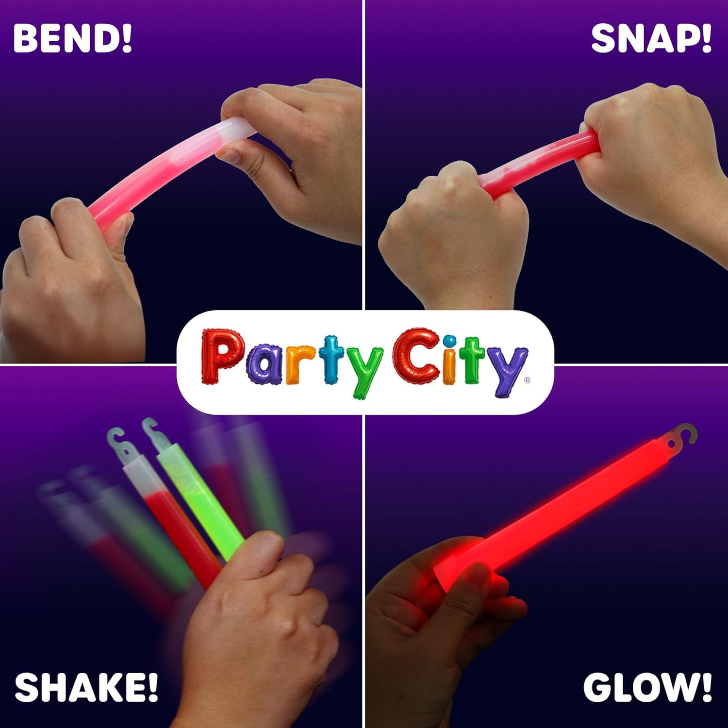 Party City Multicolor Glow Sticks Bulk Pack 6”- 12pk Glow in the Dark Sticks for Kids, Waterproof Camping Survival Ultra Bright Emergency Light Stick with String, Neon Glowsticks Party Supplies Favors - Image 3