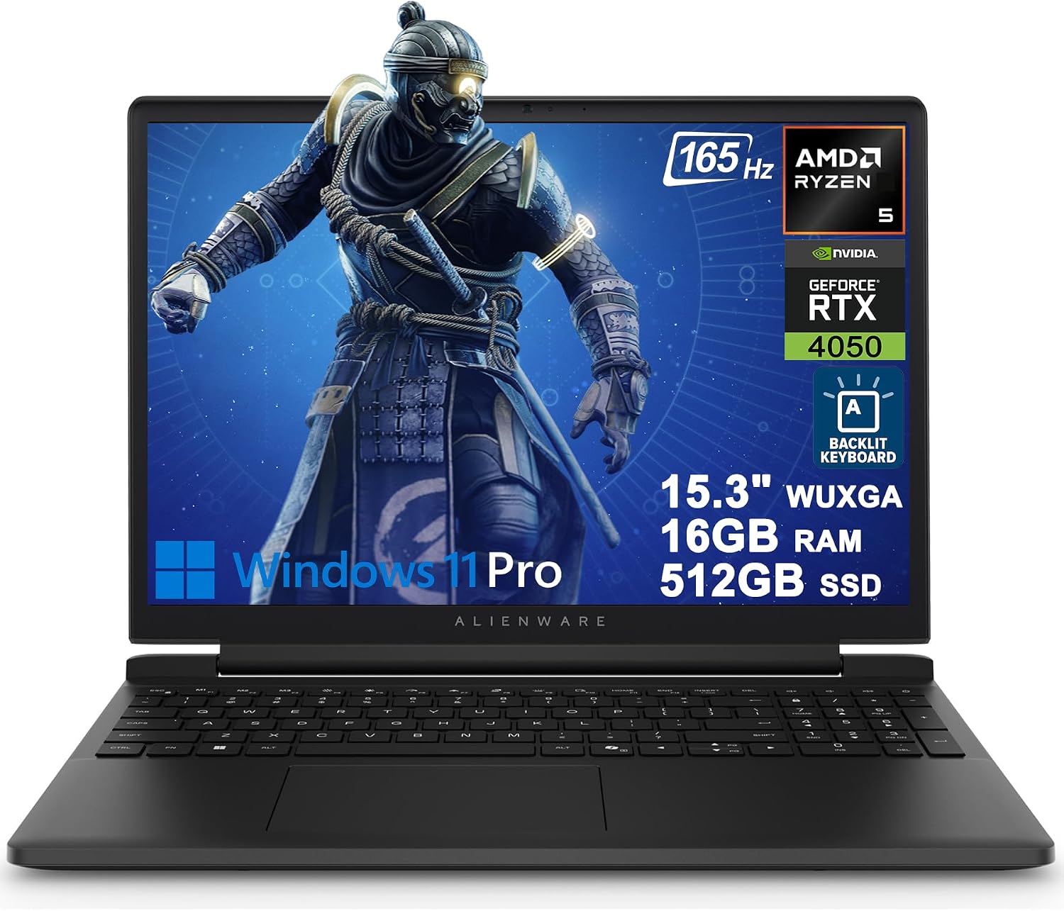 Dell Alienware 15 Gaming Laptop 15.3" WUXGA 165Hz AMD 6-core Ryzen 5 220 16GB RAM 512GB SSD GeForce RTX 4050 Type-c Backlit Win11Pro