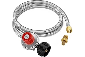 5FT Adjustable Propane Regulator Hose for Turkey Fryer, Fire Pit and More