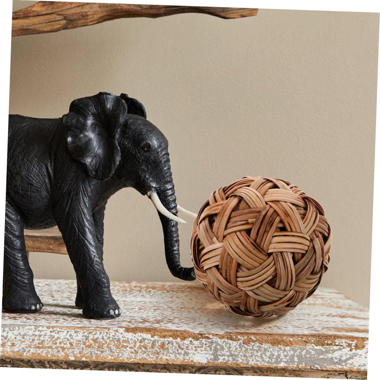 Cabilock Woven Decorative Ball Unique Rustic Ball Ornament for Home Office Decor Vintage Chinese Soccer Inspired Design Lightweight Versatile Decorative