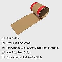 Vista 4 de Rubber Bond Protectores de pared de garaje, protectores de parachoques de goma autoadhesivos fuertes de 6 x 48 pulgadas para paredes de garaje