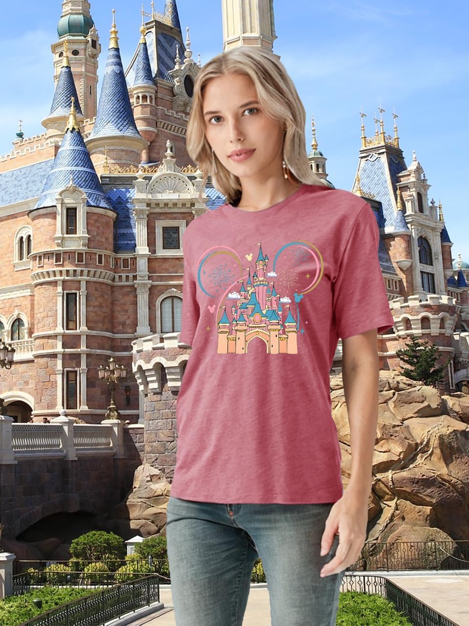 Magical Shirt for Women Magic Kingdom Castle Tshirt Women Casual Vacation Holiday Short Sleeve Tee Top image 4