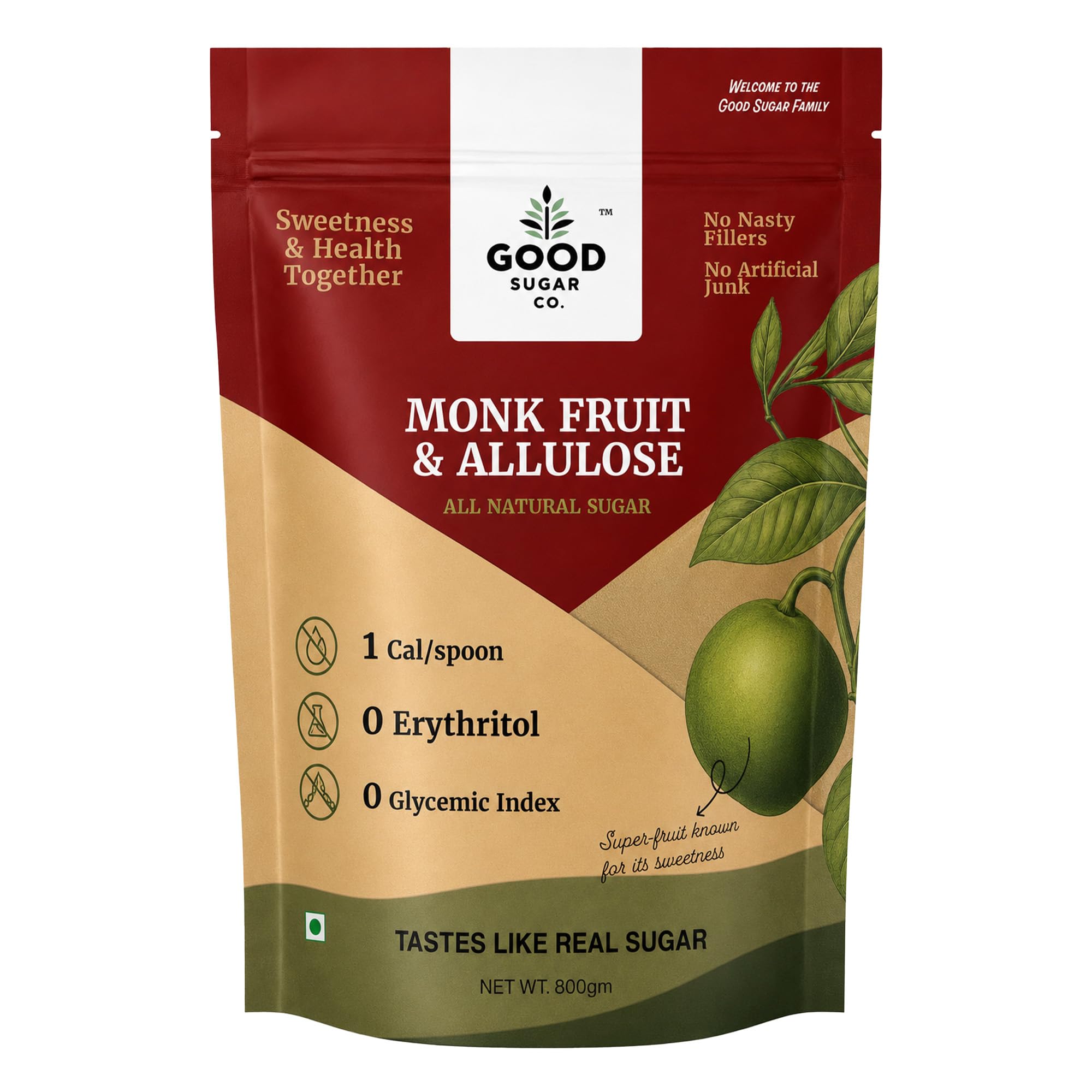 Monkfruit Sweetener 800g with Allulose | Without Erythritol | 1:1 Sugar Replacement | 90% Less Cal than Sugar, Diabetic Safe, Zero Glycemic Impact, Keto, Diabetic & Low Carb Monk Fruit Sweetner Powder-image-29