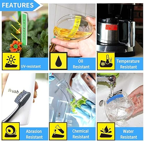 Miniatura 6 de Cinta de etiquetas de repuesto compatible para Brother P Touch TZe 0.472 in 0.47 pulgadas (negro sobre