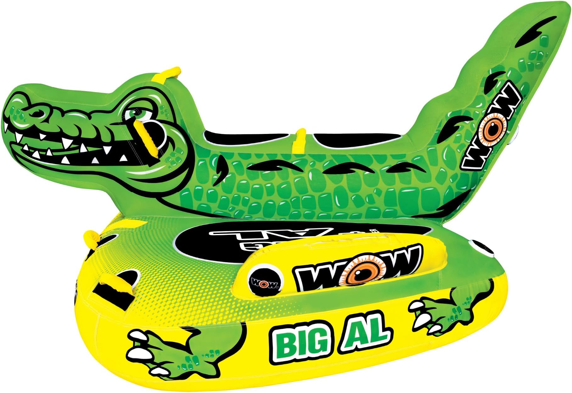 Wow Sports Big Al Alligator Towable Tube - 1-4 Person - 680 lb Capacity - Nylon Cover - for Boating - Youth & Adults