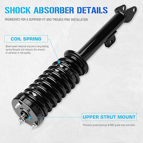 Miniatura 3 de Amortiguadores delanteros y traseros izquierdo y derecho con resortes helicoidales para Chrysler 300 2005-2010, Dodge Charger 2006-2010, Magnum RWD