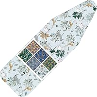 Vista 9 de Funda para tabla de planchar y almohadilla de tamaño estándar 15 x 54, 3 pares de correas de cierre de velcro, bordes elásticos, 2 capas para tabla