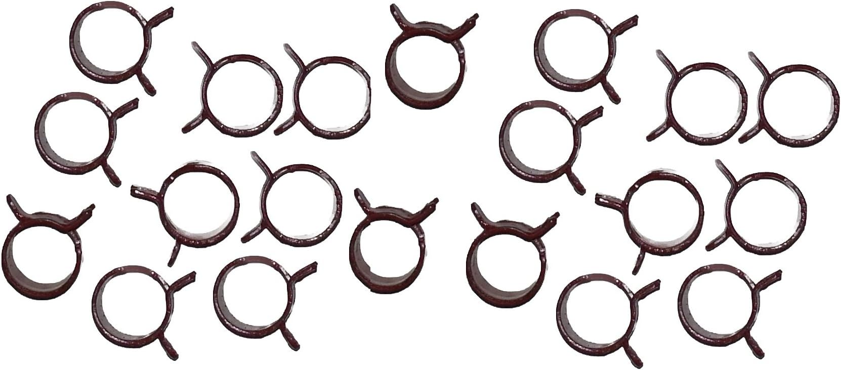 1/2 Inch Spring Action Hose Clamps Red 20 Pack