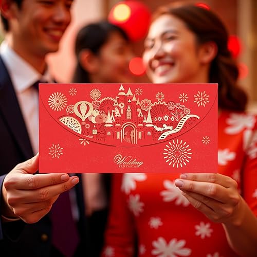 Vista 9 de Paquete de 20 sobres de dinero de boda para regalos en efectivo, sobres de papel de aluminio dorado y corte láser con diseño floral para dinero