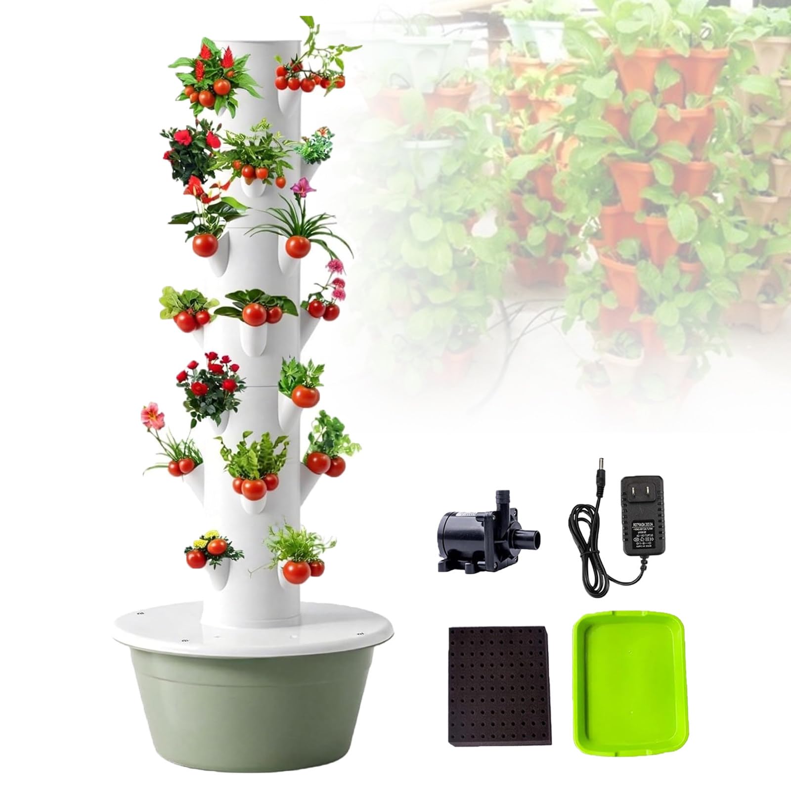 Vertical Hydroponic Grow Tower for Growing Fruits, Aeroponic Tower Planter for Fruits and Vegetables, Smart Home Hydroponics Growing Kit for Gardening System, Soilless Cultivation 7Layer-Standard