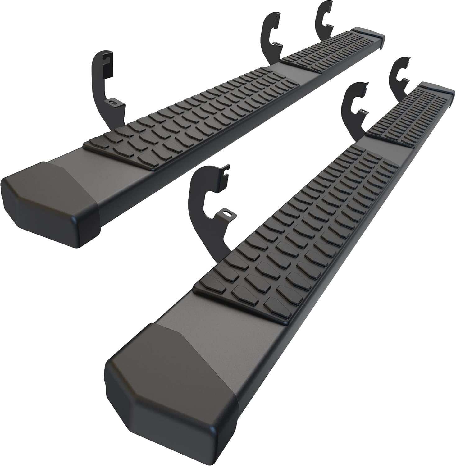 6 Inches Double & Extd Cab Running Boards Side Steps Compatible with 2019-2026 Chevy Silverado/GMC Sierra 1500 (Excl 19 Ld/Lt), 2020-2026 2500HD 3500HD, Black Textured Aluminum Nerf Bars