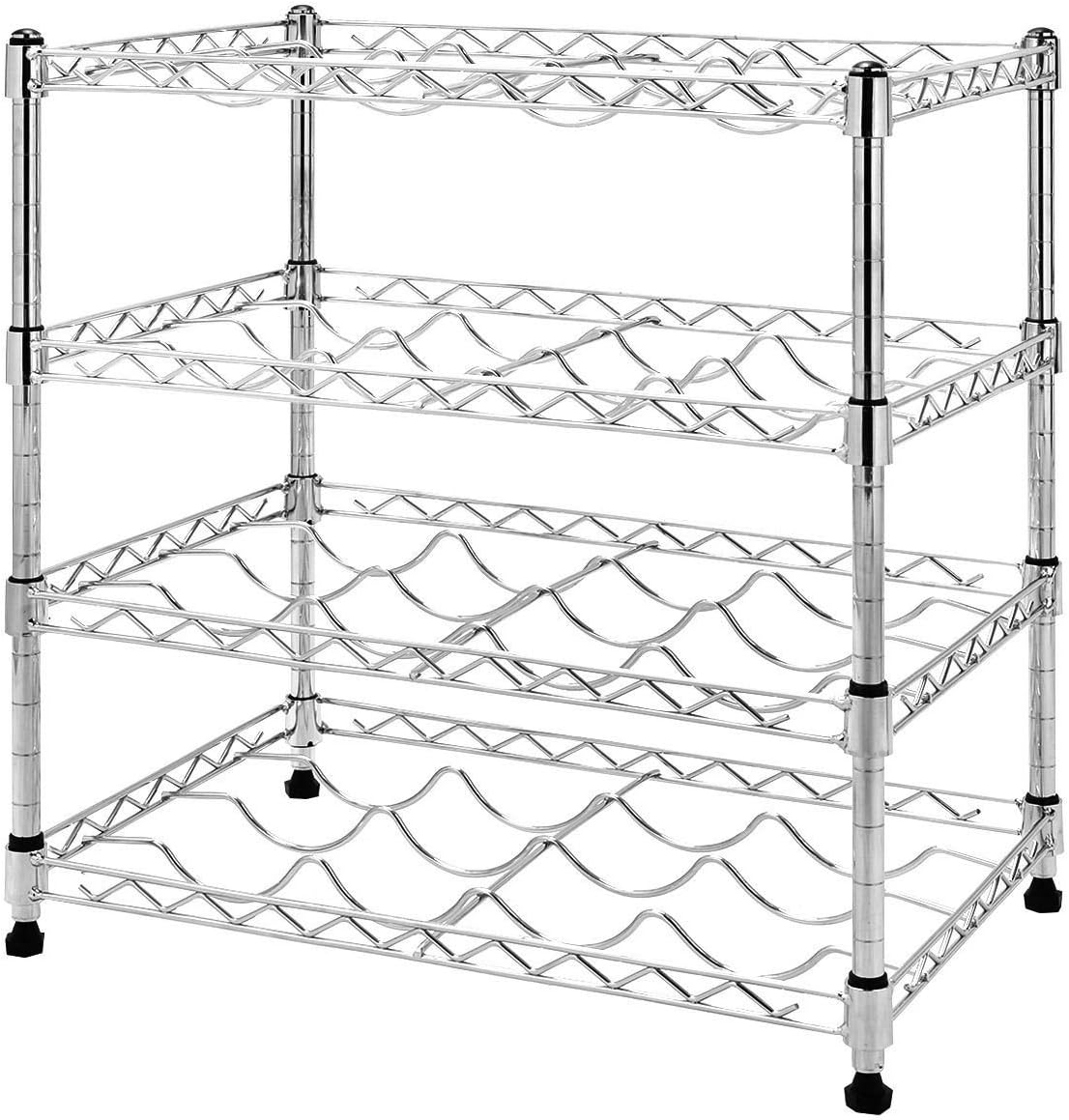 4Shelf 16 Bottles Mini Wine Rack Bottle Holder Organizer Display Liquor Great For