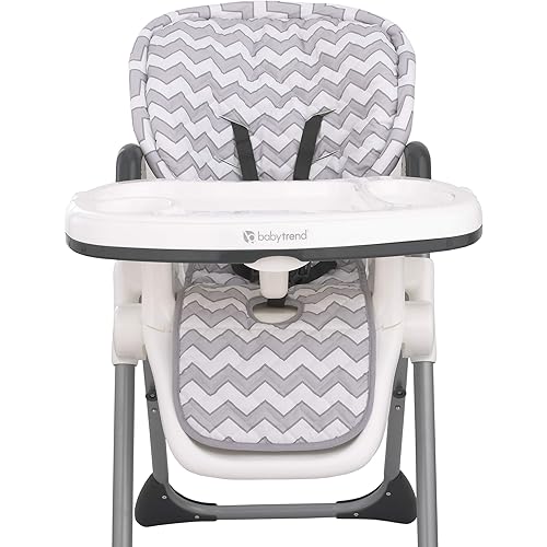 – Soft Gray and White Chevron High Chair Pad | Easy to Install Replacement Cushion | Fits Most 3-5 Point Harness High Chairs