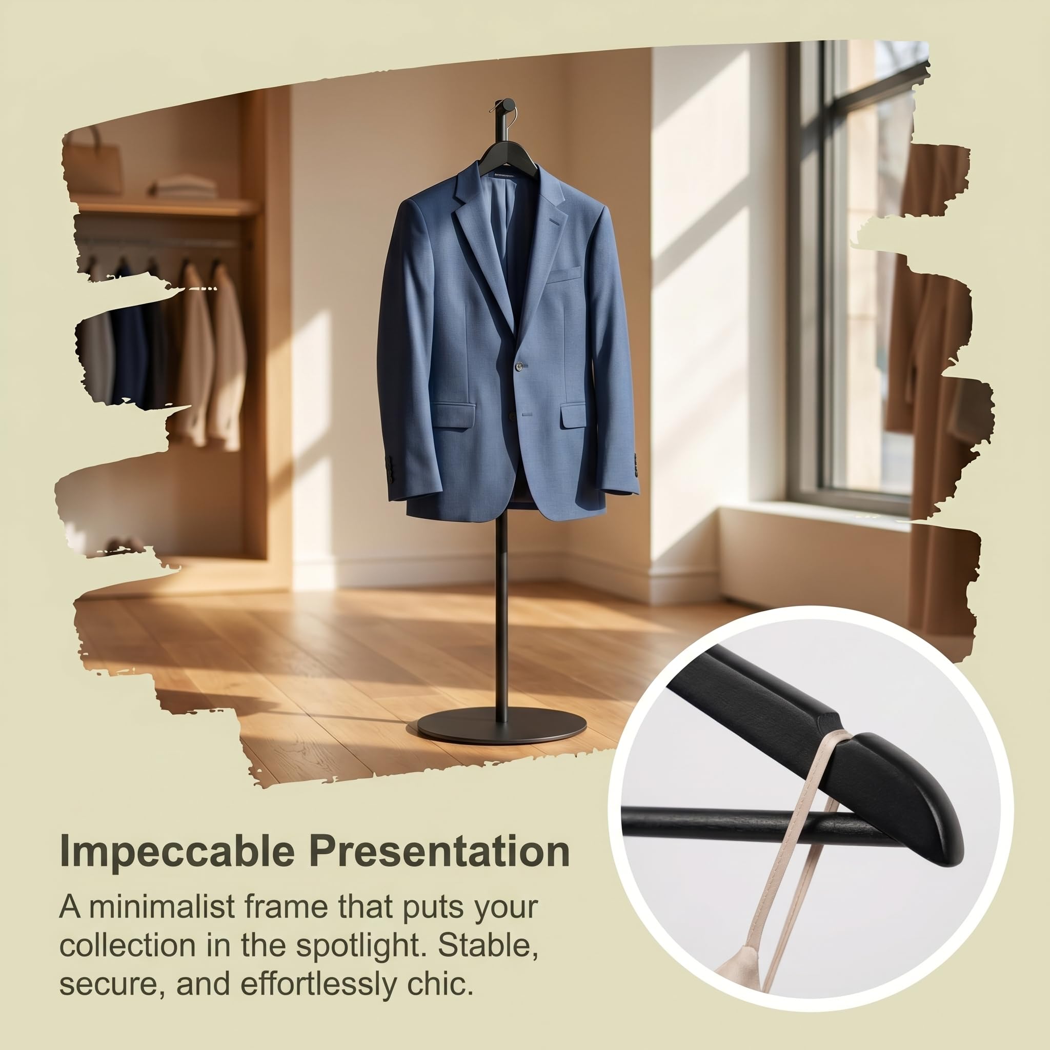 Espositore Regolabile per Magliette Set da 2, Supporto Espositivo per Abbigliamento in Metallo, Manichino Torso Stand per Negozio Vetrina, Nero