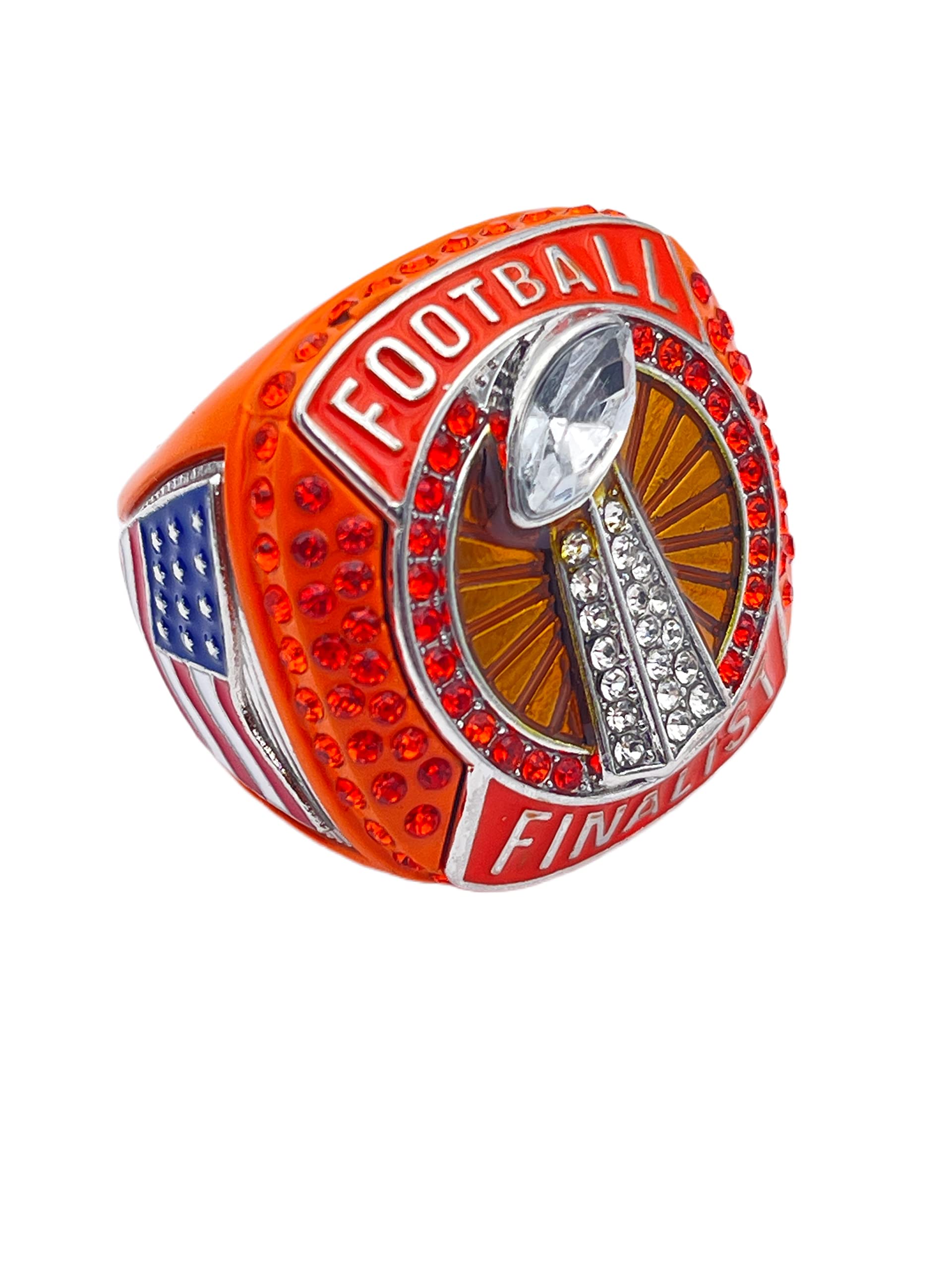 Discount Sports Rings, FOOTBALL FINALIST RING — Player Award, assorted colors and gemstones (Orange)