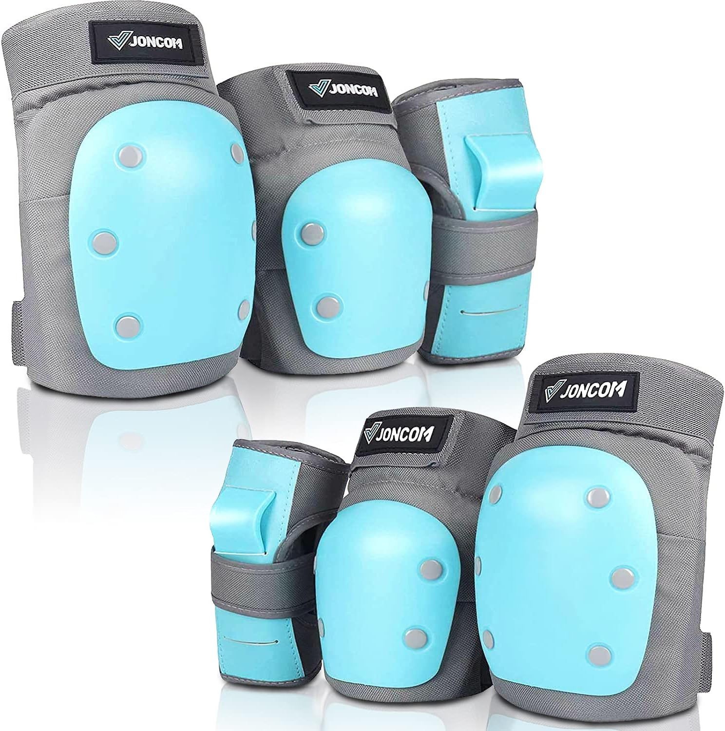 JONCOM Kids Youth Adult Skateboard Elbow Pads Knee Pads with Wrist Guards 3 in 1 Protective Gear Set for Skateboarding Skating Cycling Biking Bicycle Scooter : Sports & Outdoors