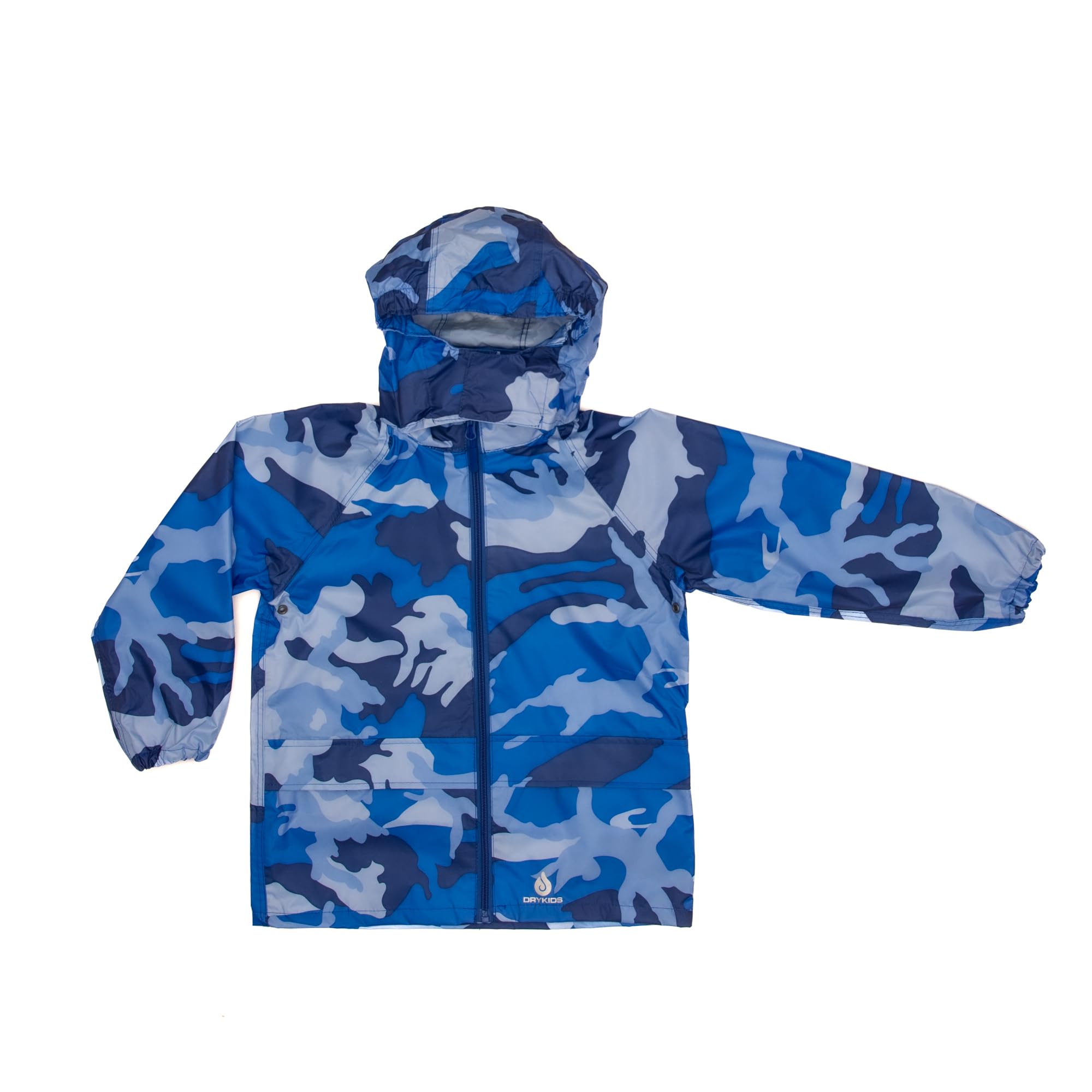 Dry Kids Boys Camo Blue Packable Jacket 13 Yrs