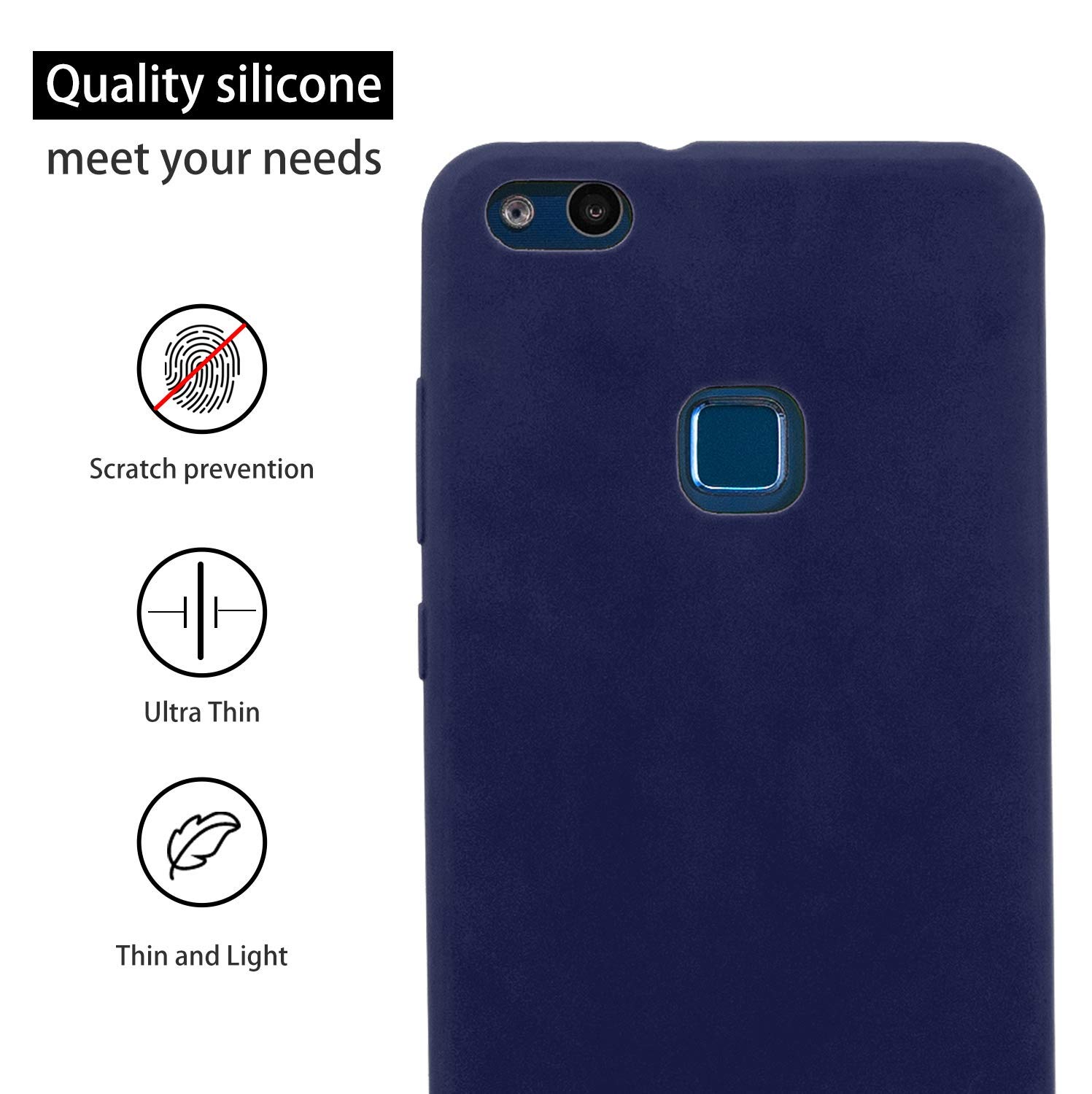 Custodia Cadorabo Huawei P10 LITE TPU Silicone | Cover Nera Elegante