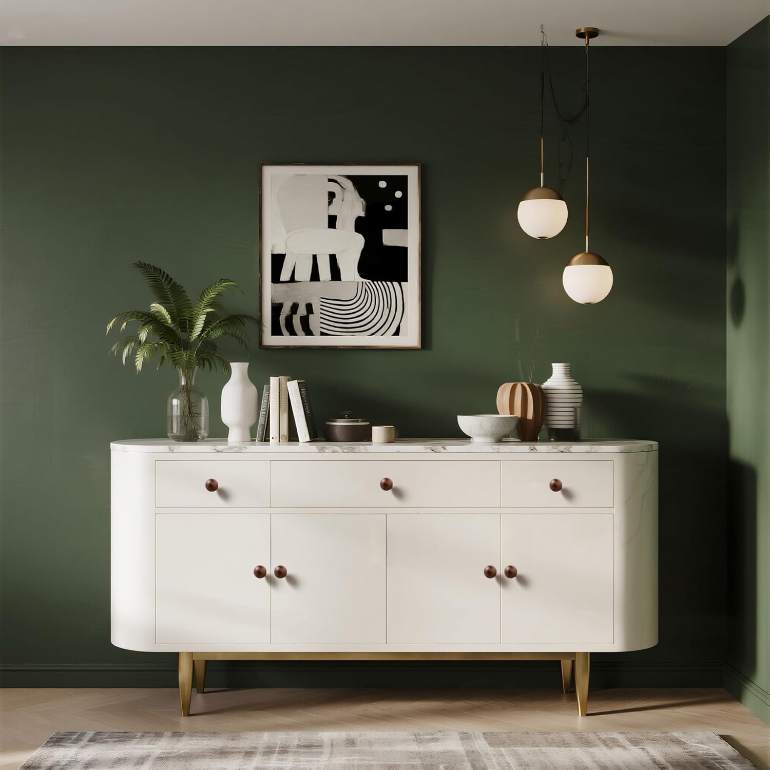 Wood Knobs with Solid Brass Base Gold Cabinet Hardware Modern Round Handles Walnut Pull for Kitchen Drawers Cabinets Vanity