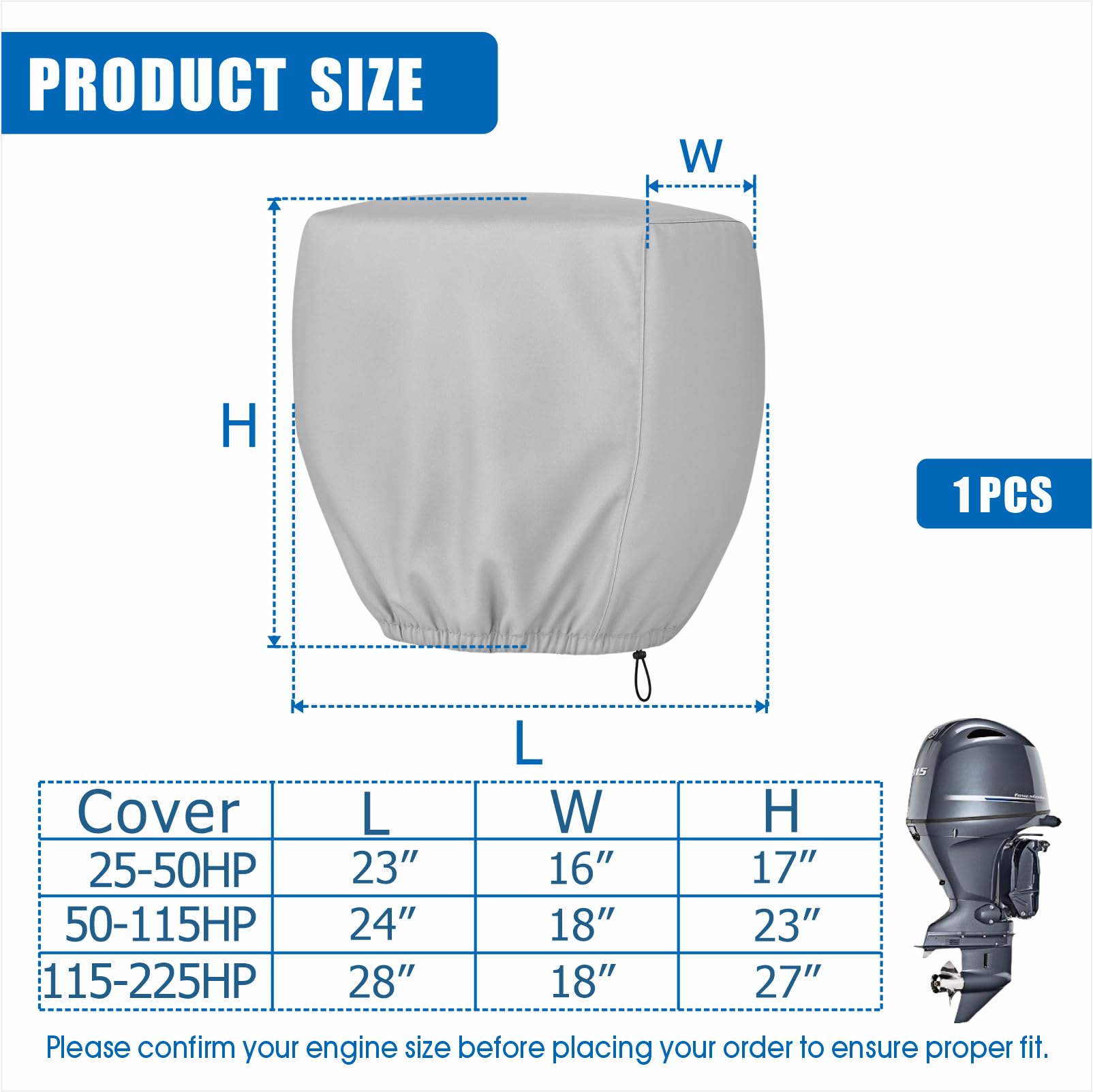 Housse Complète étanche Pour Moteur Hors-bord Doumneou 420D – Protection Anti-poussière Et Imperméable Pour Moteurs 6 à 15 CV – Idéal Pour Bateau Et Voilier