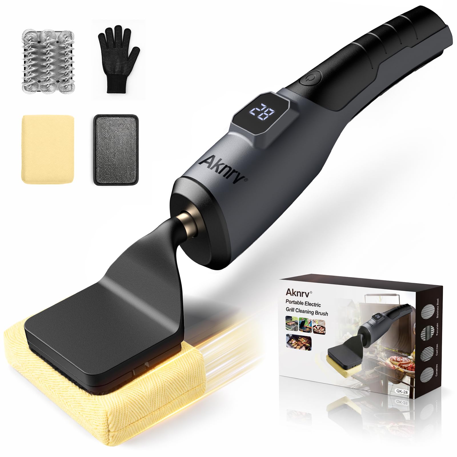 Electric Grill Brush Gray