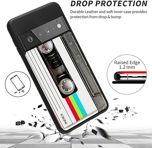 Miniatura 3 de Funda para Google Pixel 6 Pro con ranura para tarjetero, funda de piel sintética, doble cierre magnético y cubierta duradera a prueba de golpes,