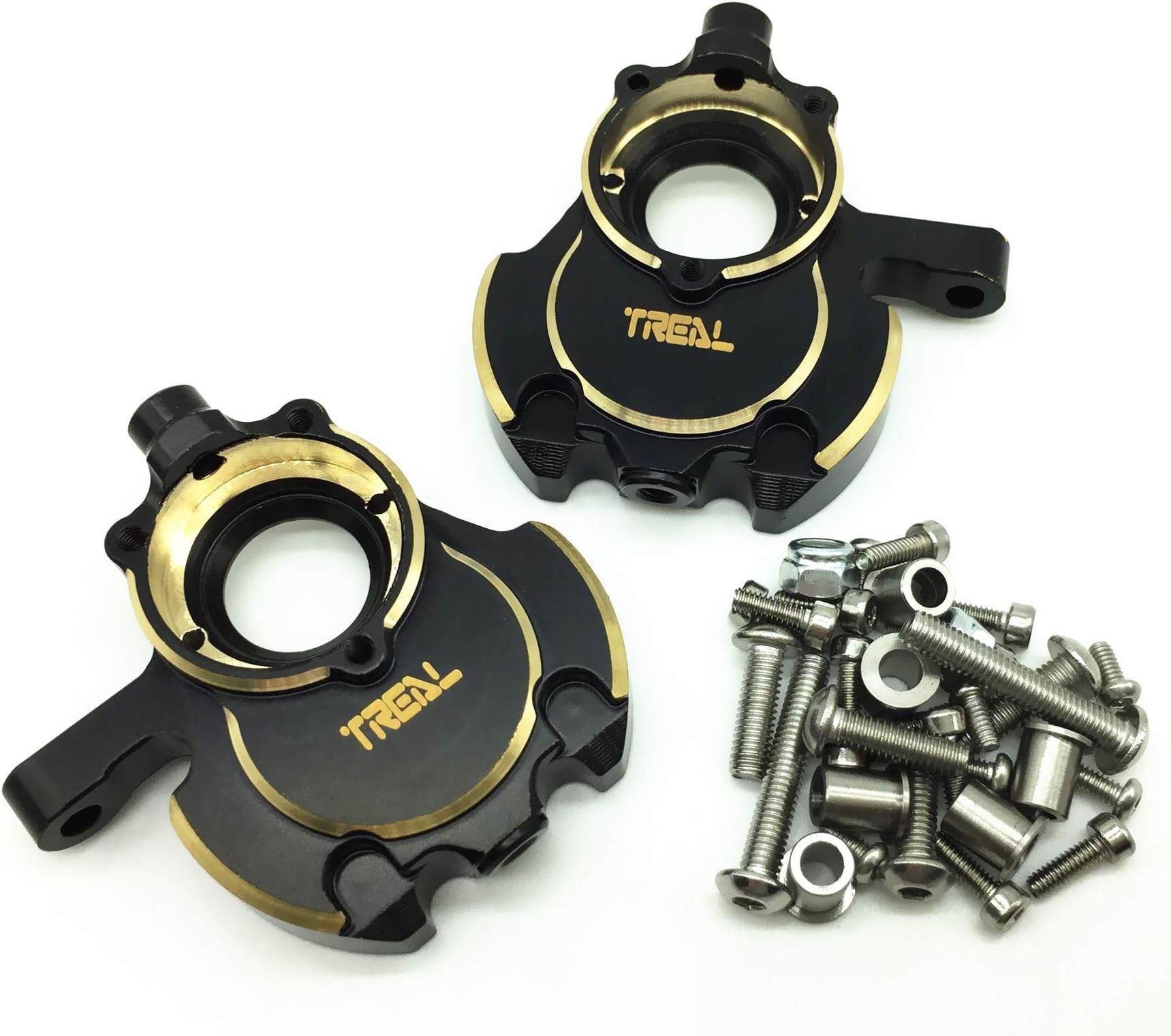 TrealBrass Inner Front Portal Housing Knuckles Heavy Weight for Redcat GEN8 (Black)