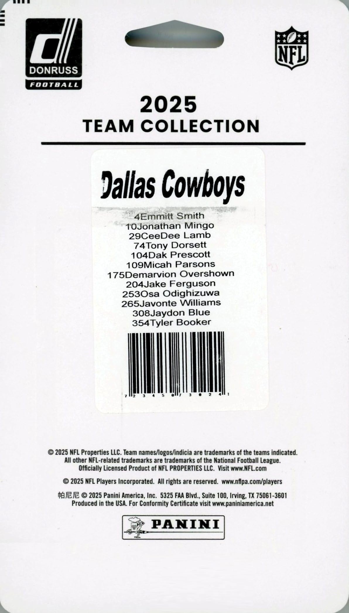Amazon.com: Dallas 2025 Cowboys Donruss Football Limited Edition