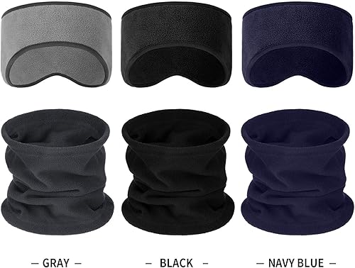 Vista 5 de BBTO - 6 piezas de calentadores de oído de forro polar, diadema de invierno, cuello y polainas