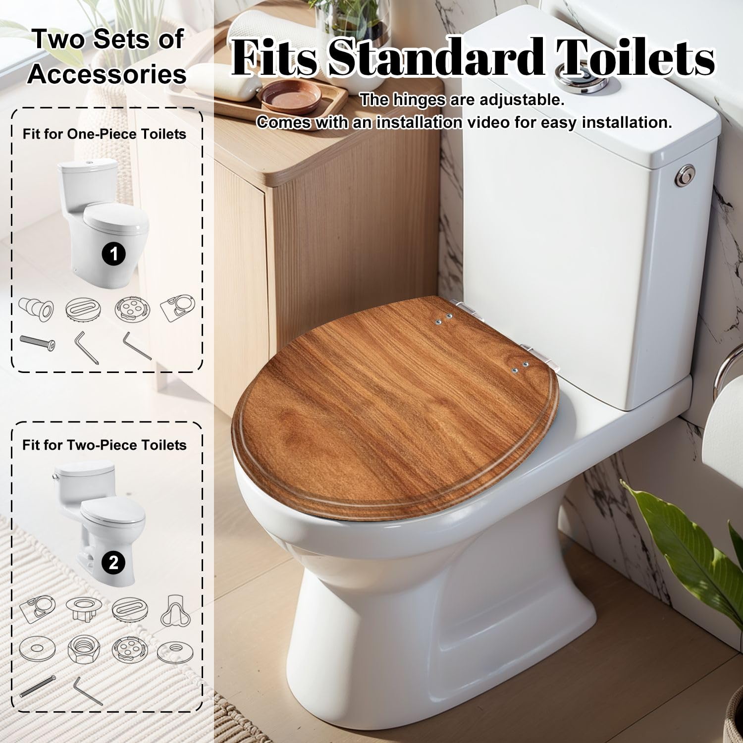 Asiento de inodoro alargado genérico para baño