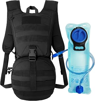 Tactical Molle Hydration Backpack Pack, Military Insulated Water Backpack with 3L Water Bladder for Hiking Running Biking Cycling