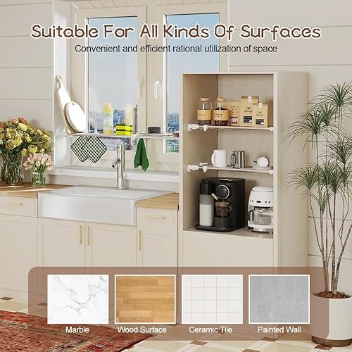 Miniatura 7 de Hershii - Estantería y barra extensible para armarios, estante de almacenamiento de metal expansible,organizador ajustable, separador para armarios