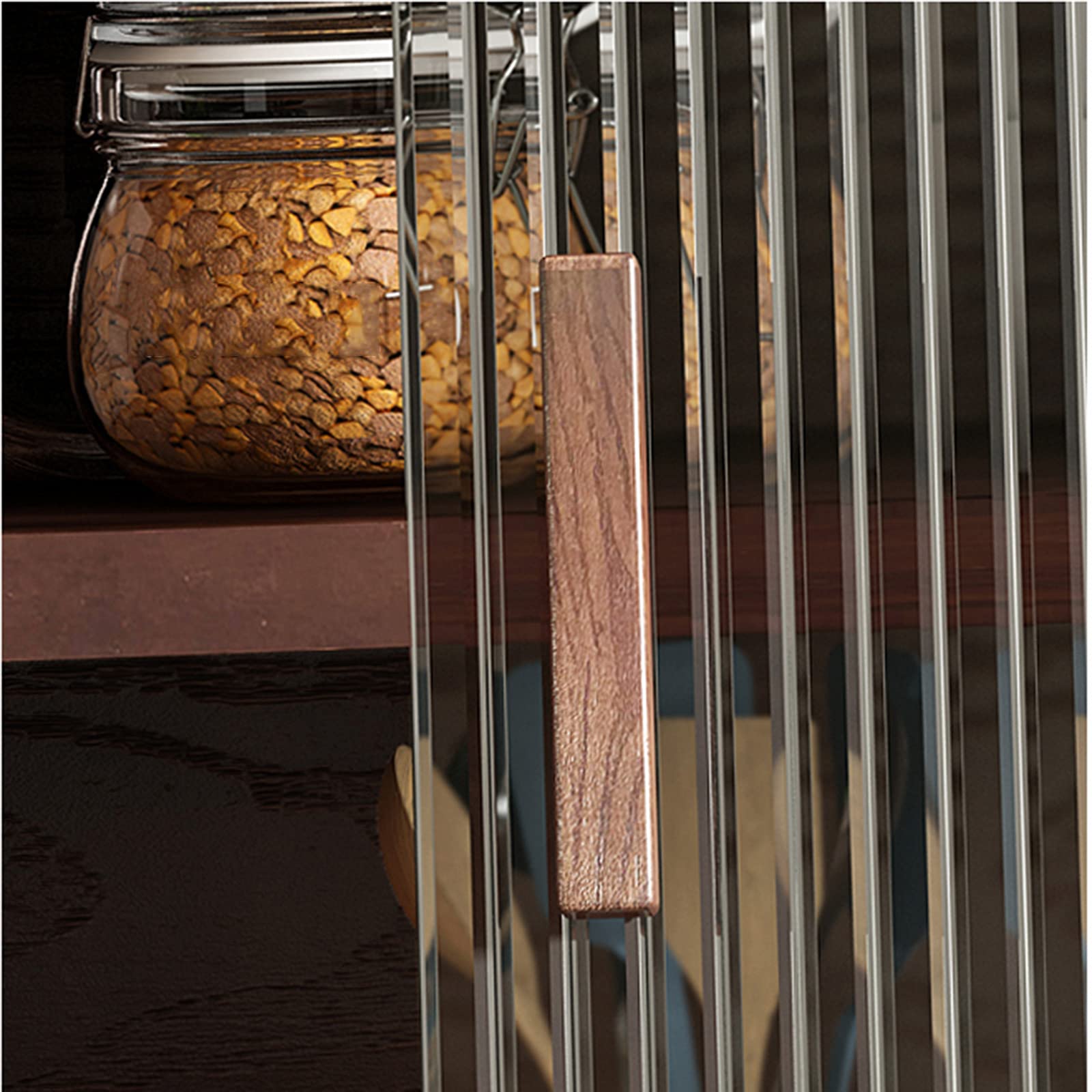 Caja de pan grande, caja de pan con ventana frontal transparente de vidrio, contenedor de almacenamiento de pan de doble capa, soporte de pan estilo granja para encimera de cocina, 60*30*35 cm (A 80
