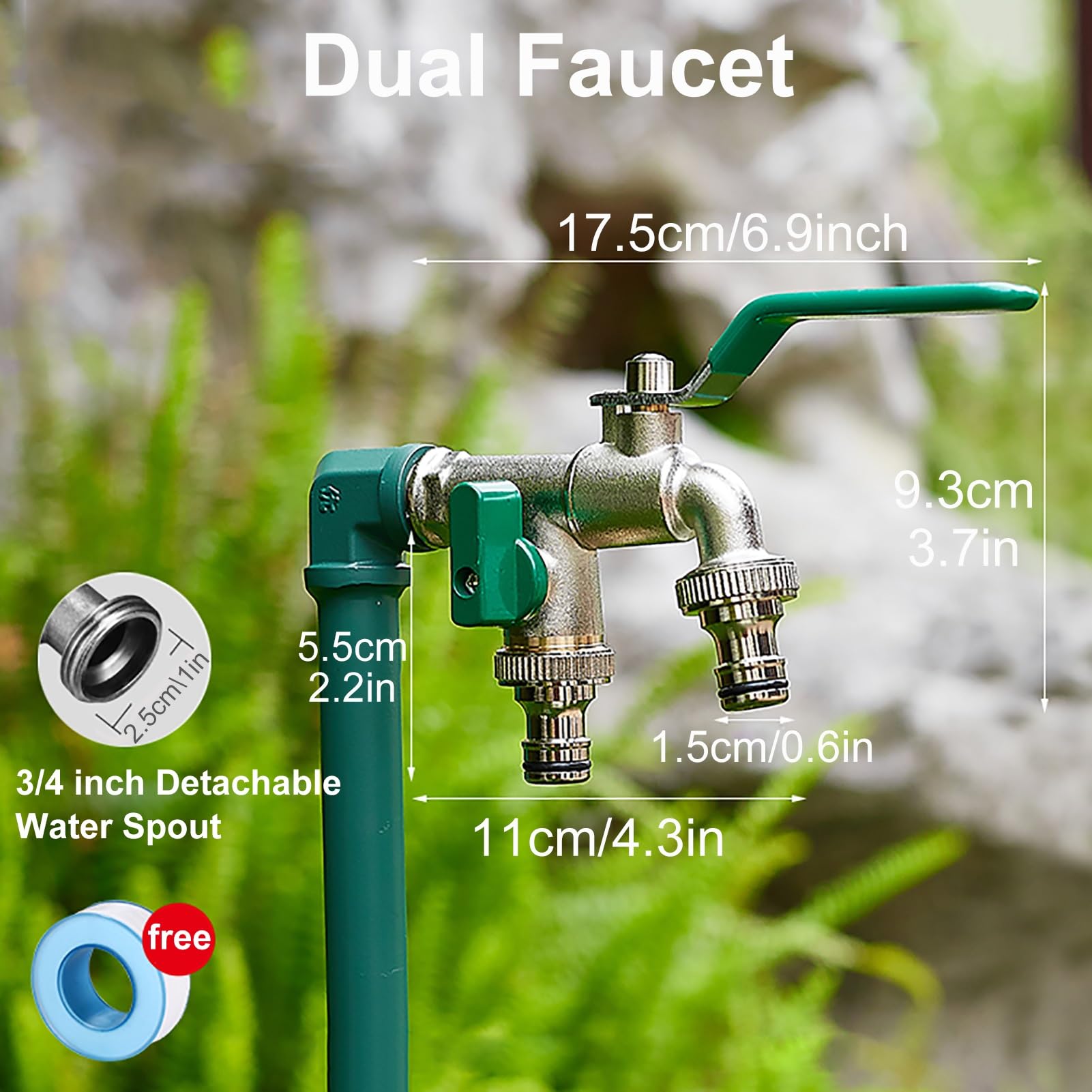 Robinet extérieur à Colonne d'eau, antigel - Robinet de Jardin autoportant et Durable de 100 cm (39,4 po) de Colonne d'eau, résistant aux intempéries, argenté, idéal pour