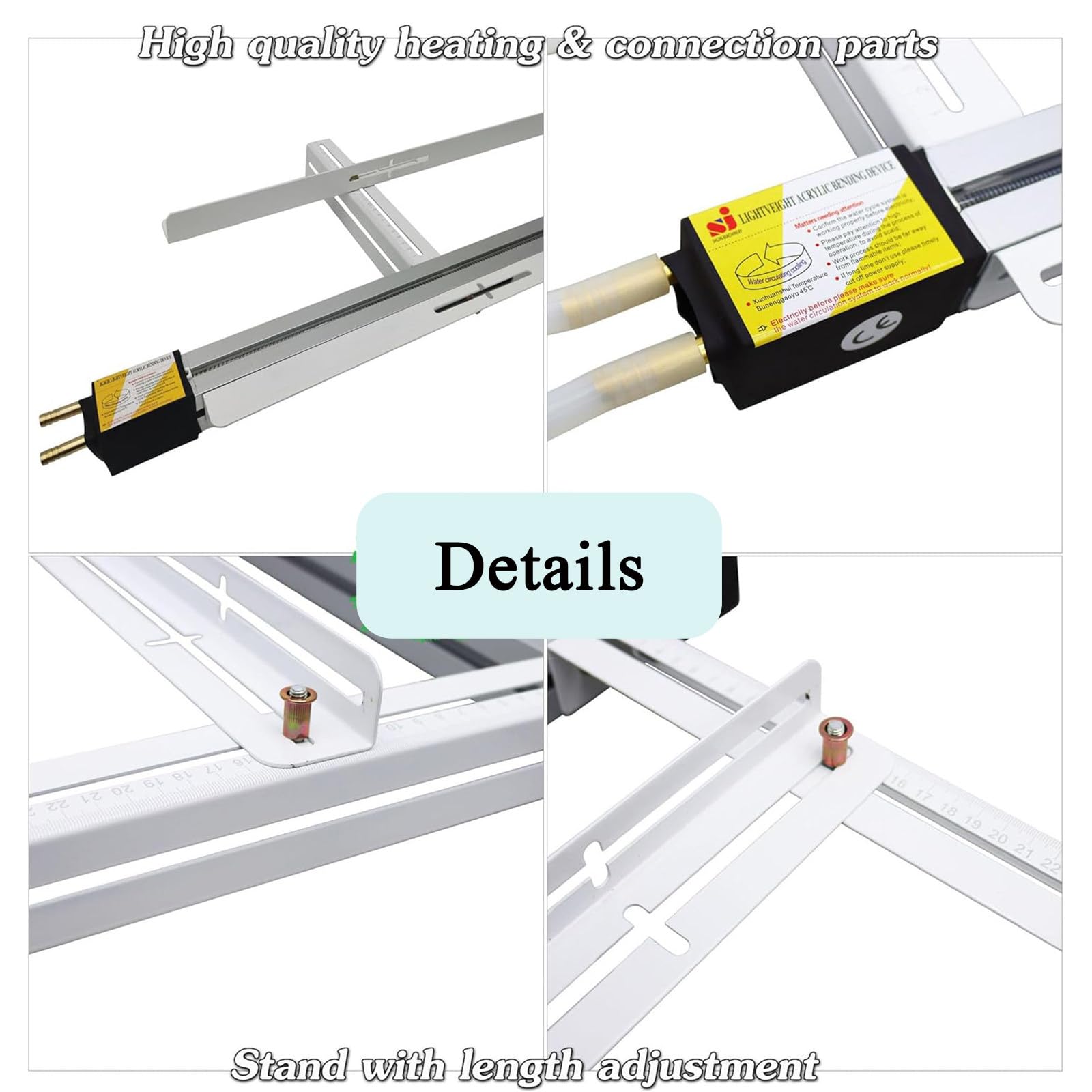Dobladora manual de PVC con calentador y soporte para hacer carteles, 220 V, 125 cm, asas de 1 mm a 6 mm de grosor