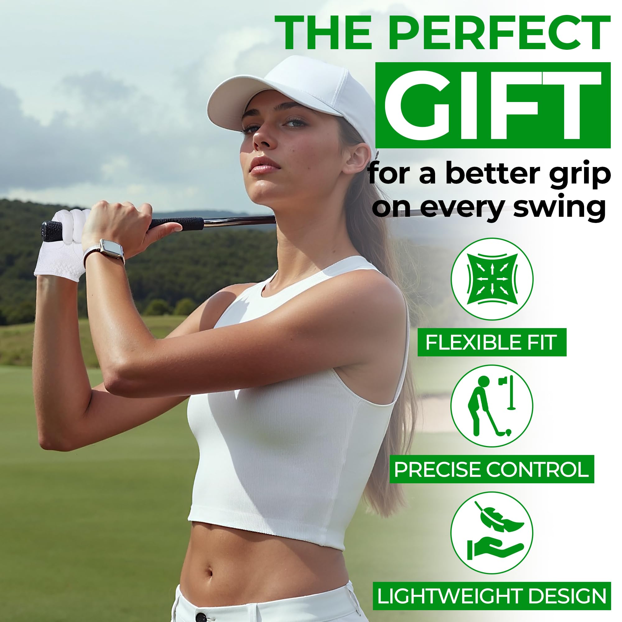 GIAMZONP Womens Golf Glove for Left or Right Hand 1 Pack, Breathable Lightweight Ladies Golf Glove with Non-Slip Grip for Women Golfers - Image 7