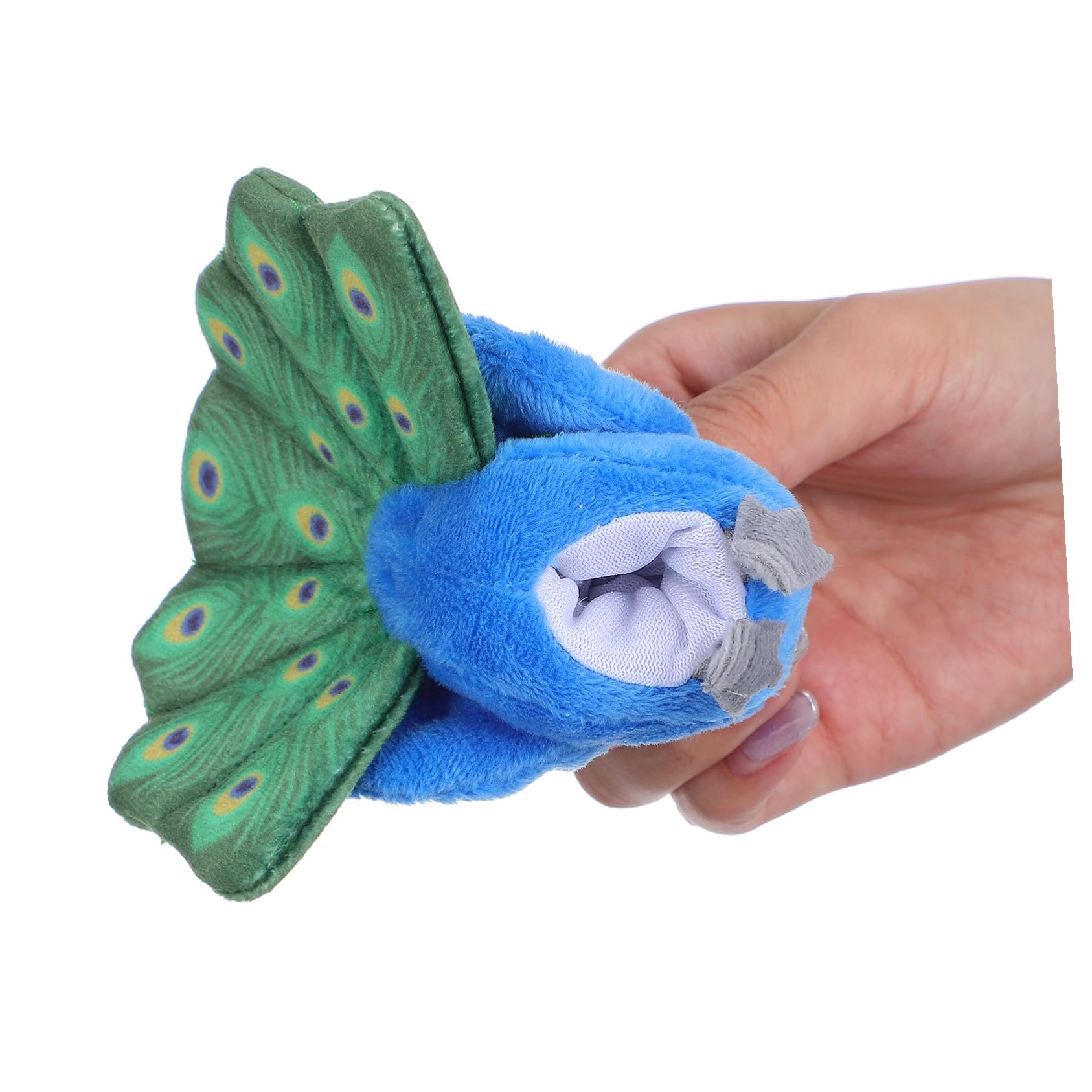 Mini Figurine de Paon en Peluche Bleu Coton PP, Jouet à Doigts pour Garçon et Filles, Accessoire de Narration Interactif pour Jeux de Rôle