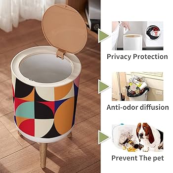 Amazon｜小さなゴミ箱 蓋付き ミッドセンチュリー 抽象的な在庫