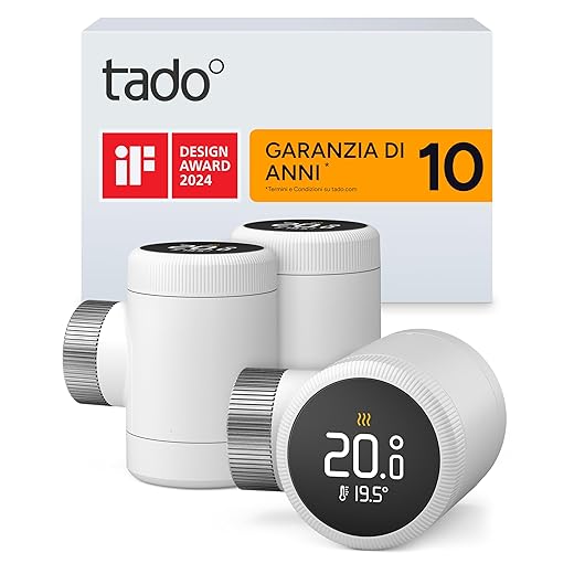 tado° termostato intelligente X – Trio Pack, controllo del riscaldamento tramite app e smart speaker (Alexa, Siri, Google Assistant), installazione fai da te